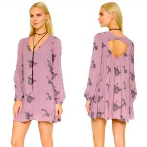 Free People XS Austin Mini Swing Dress lavender